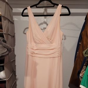 Brides maid chiffon pink dress.
